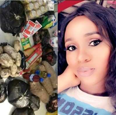 Nigerian lady causes a stir online after posting photo of items she reportedly bought from the market with just N2, 500